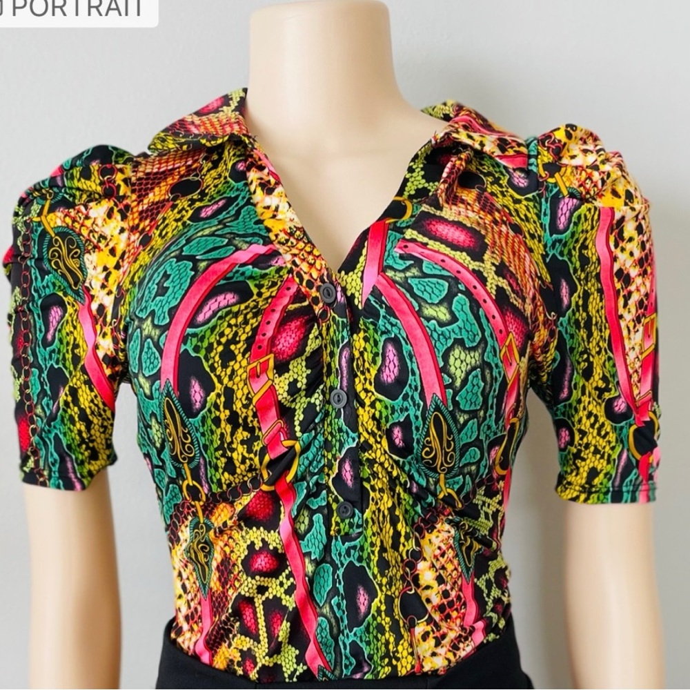 Multicolor Patterned Women's Top
